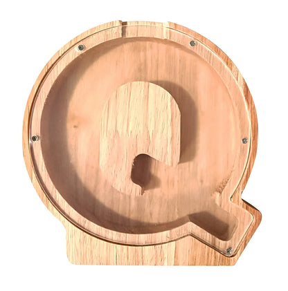 Salvadanaio in legno artigianale forma di lettera