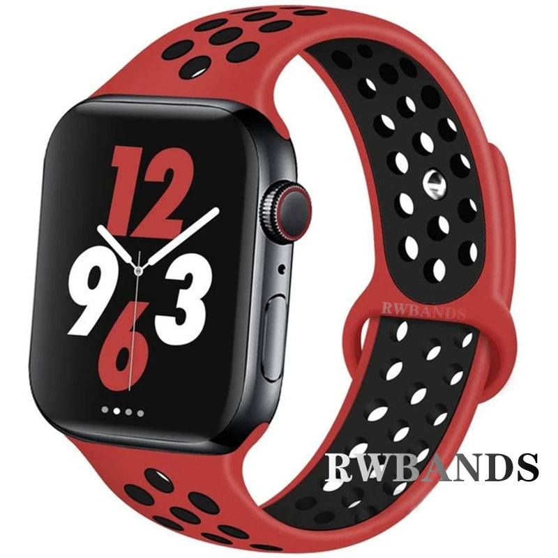 Sport Strap for Apple Watch 46mm 44mm 40mm 42-38-41mm 45mm Breathable Bracelet iWatch Series 10 9 8 7 6 SE 5 3 Ultra 2 49mm